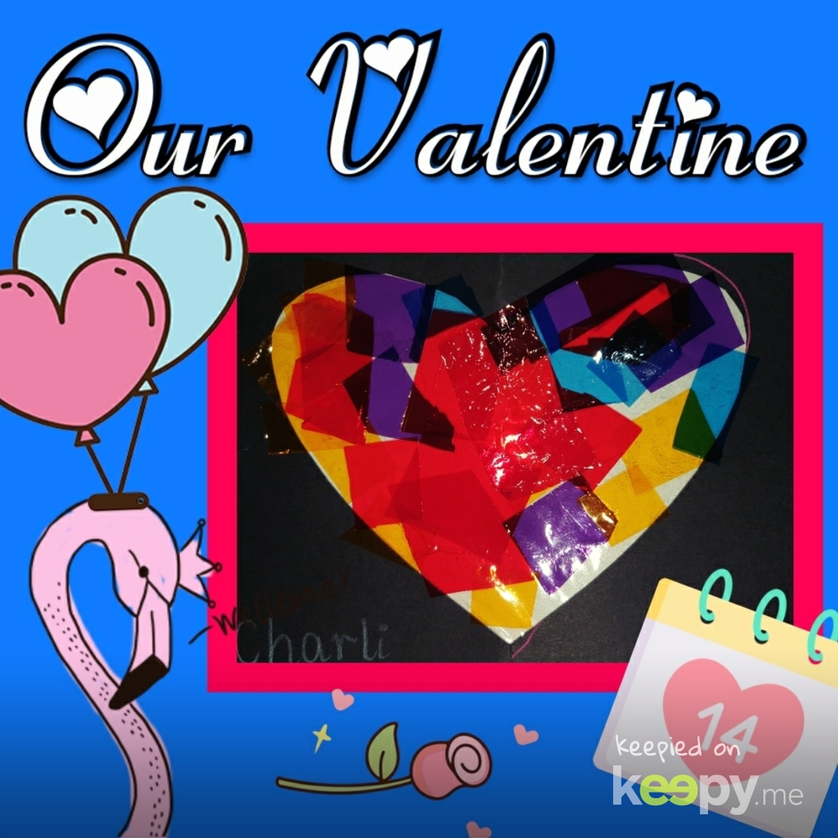Cellophane Art  for Valentines Day at kinder