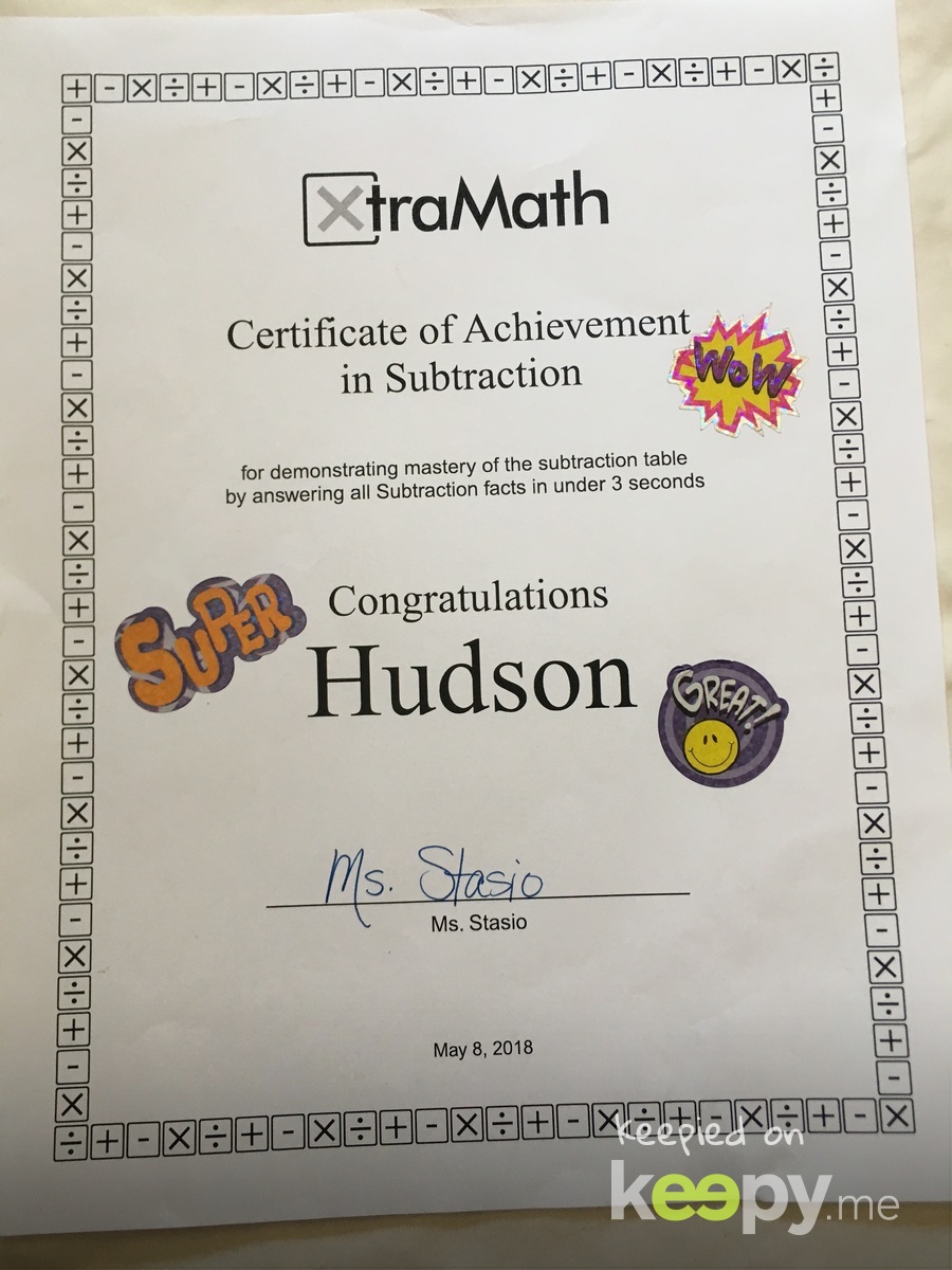 Xtra Math achievement award #3  » Keepy.me