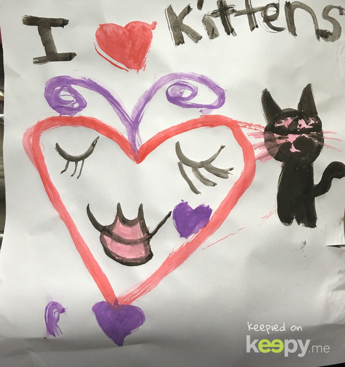 #Watercolor I ❤️ Kittens by #RoslynJ » Keepy.me