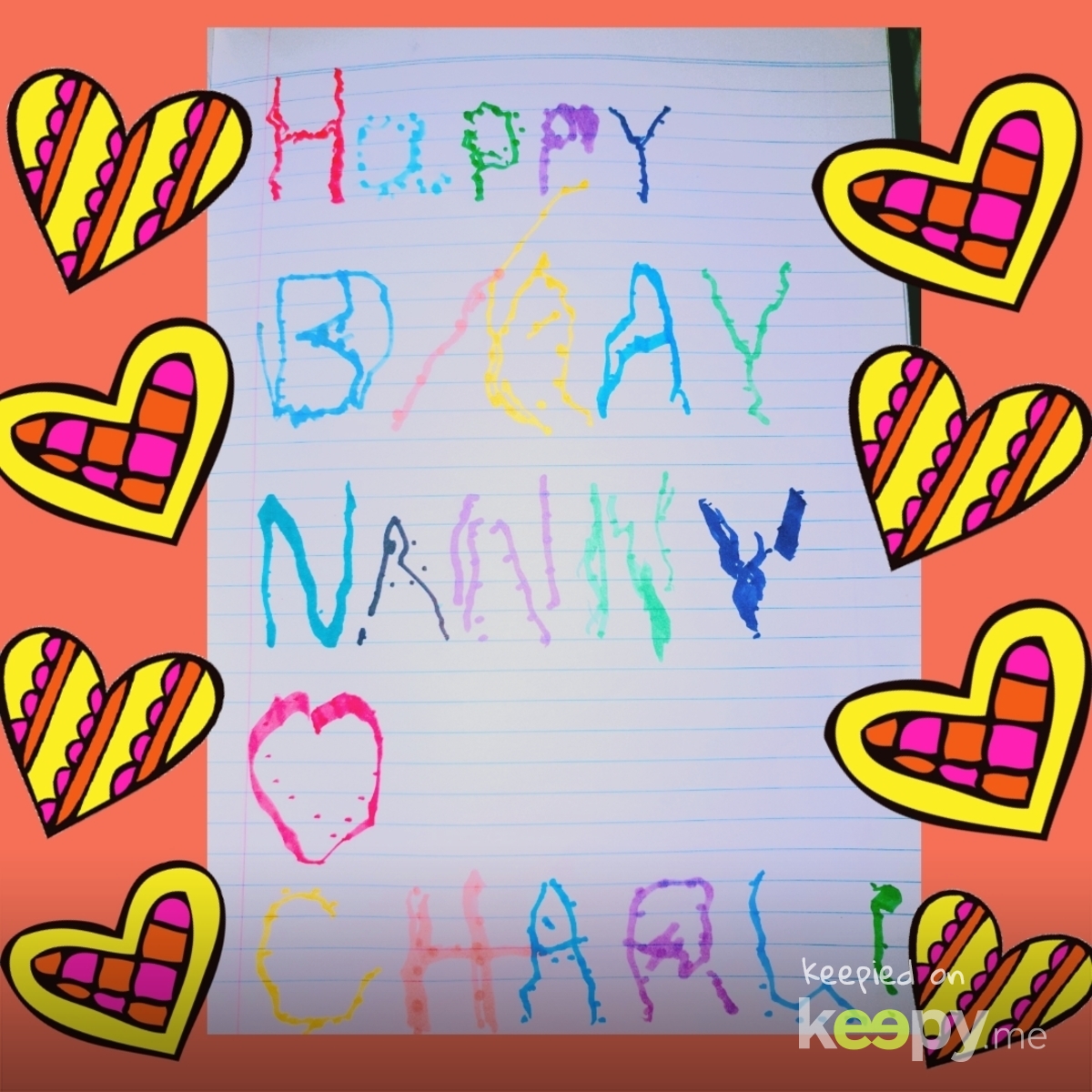Charli wrote this for her Nanny's birthday  » Keepy.me