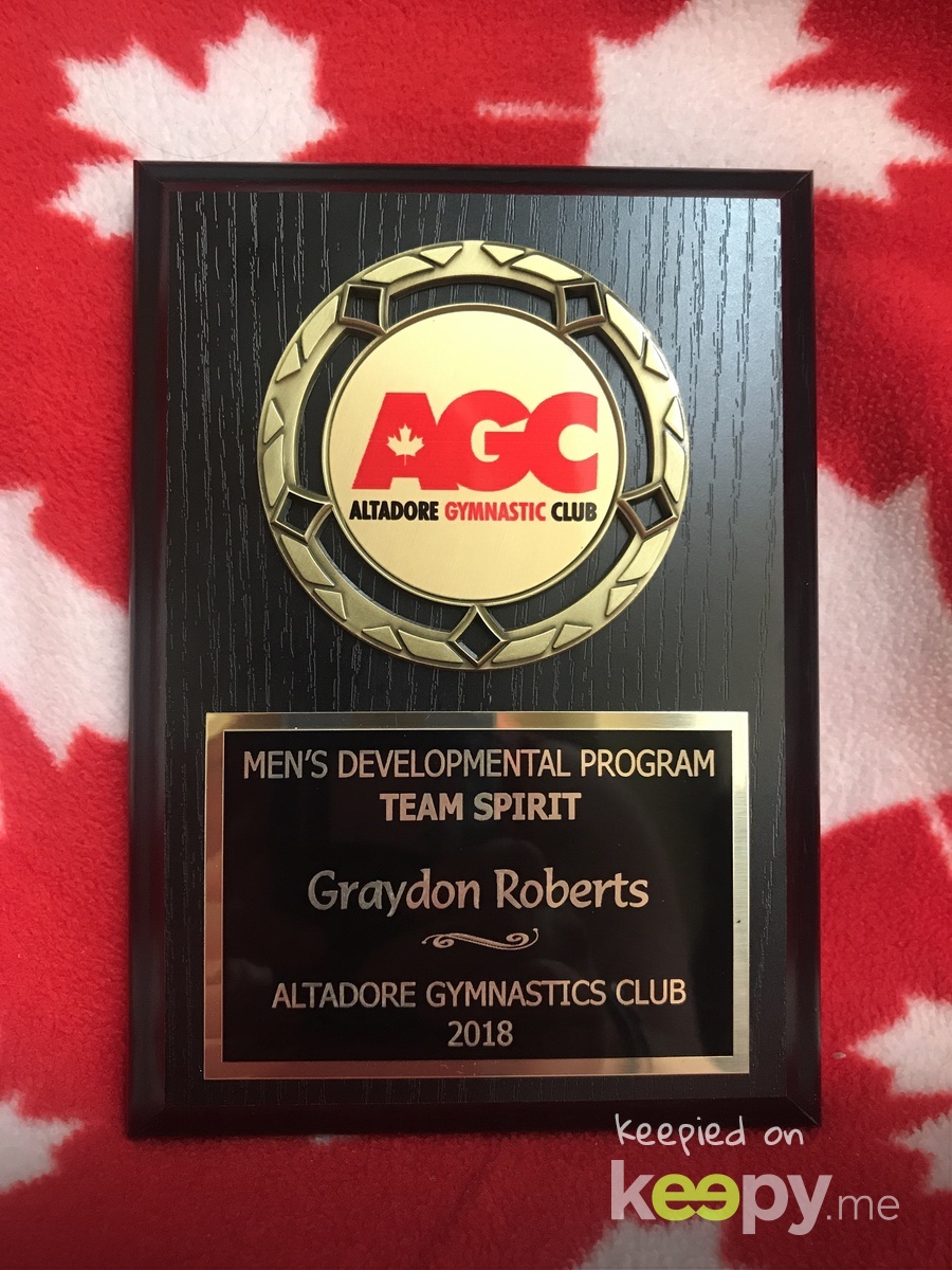 Graydon completed his 2nd season with Altadore Men’s Team Dev 2 with a Team Spirit award.  He wasn’t able to complete his last two months of training because he broke his left arm on April 30th, 2018.  Over the past 4 weeks he has returned to the gym to m » Keepy.me