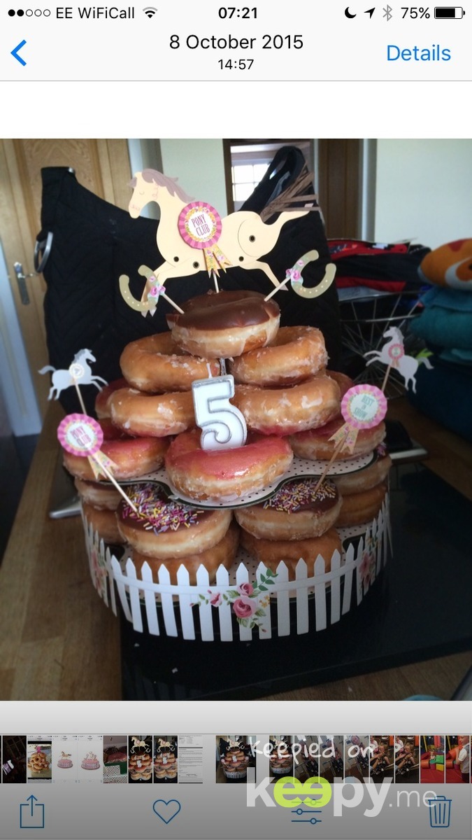 5th birthday Krispy Kreme cake mum made » Keepy.me
